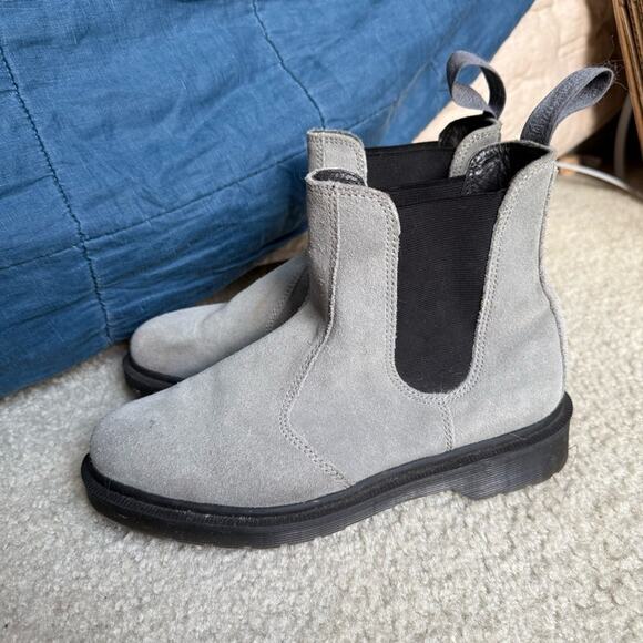 Dr Martens Grey Suede Chelsea Boots Size 7 - Picture 1 of 6